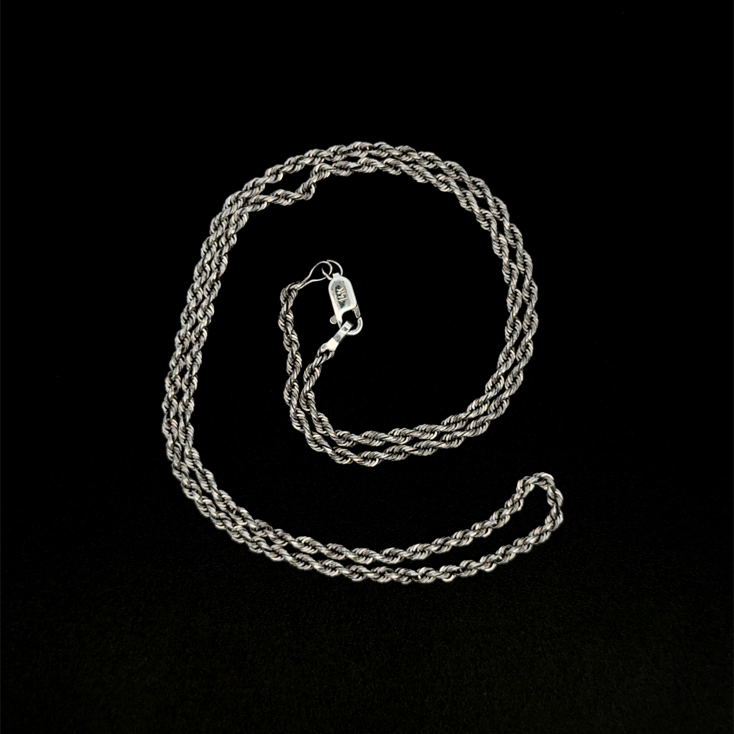 14K WG Rope Chain Necklace 1.8g, 16"