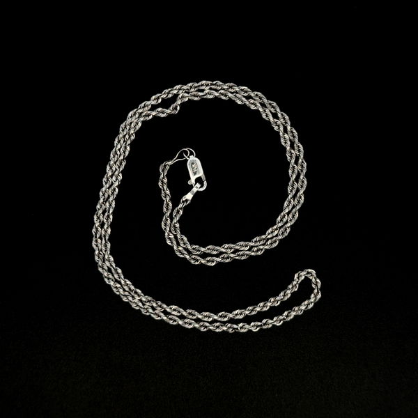 Closeup photo of 14K WG Rope Chain Necklace 1.8g, 16"