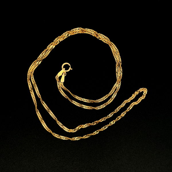 Closeup photo of 14K YG Fancy Link Chain Necklace 2.0g, 18"