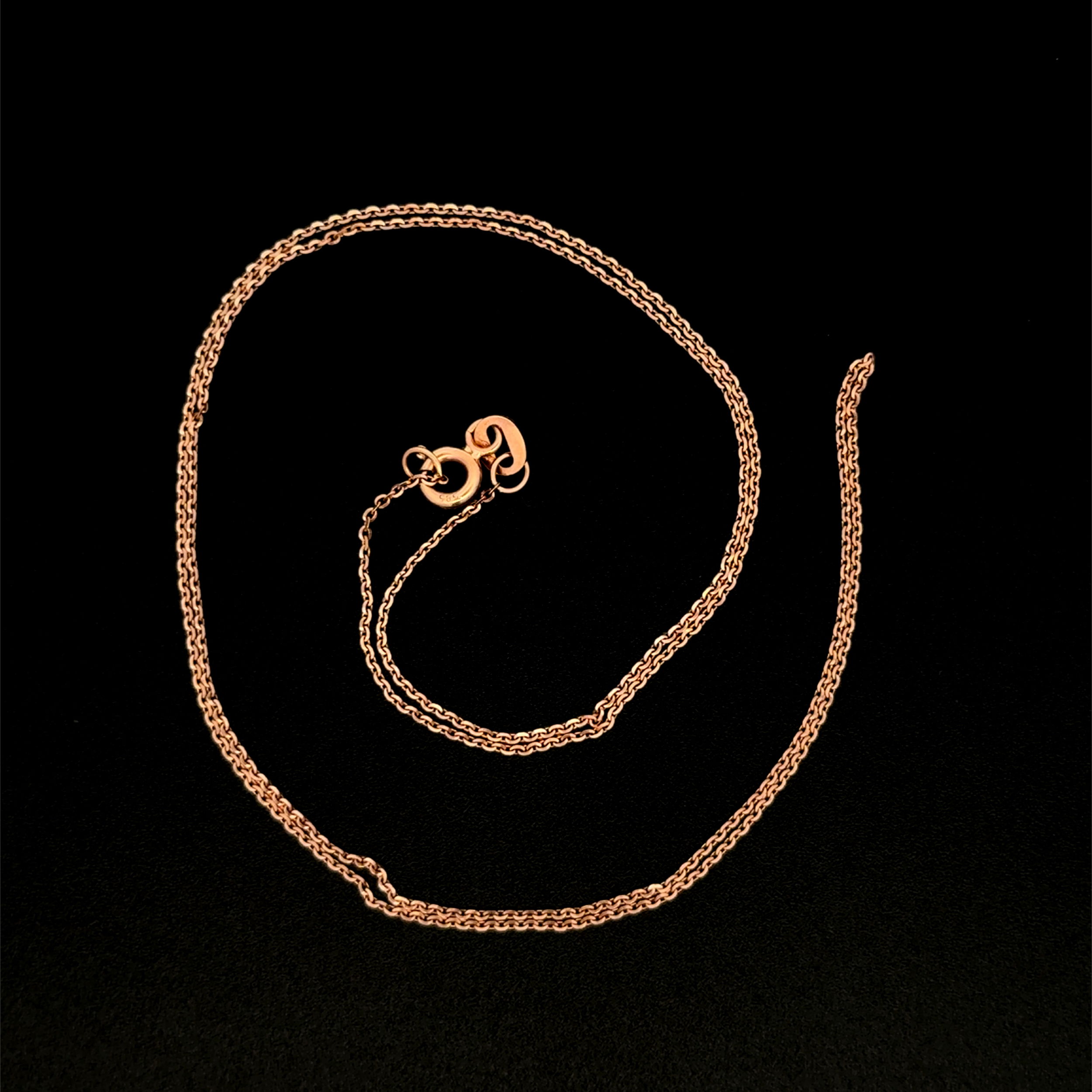 14K RG Rolo Chain Necklace 1.6g, 20"