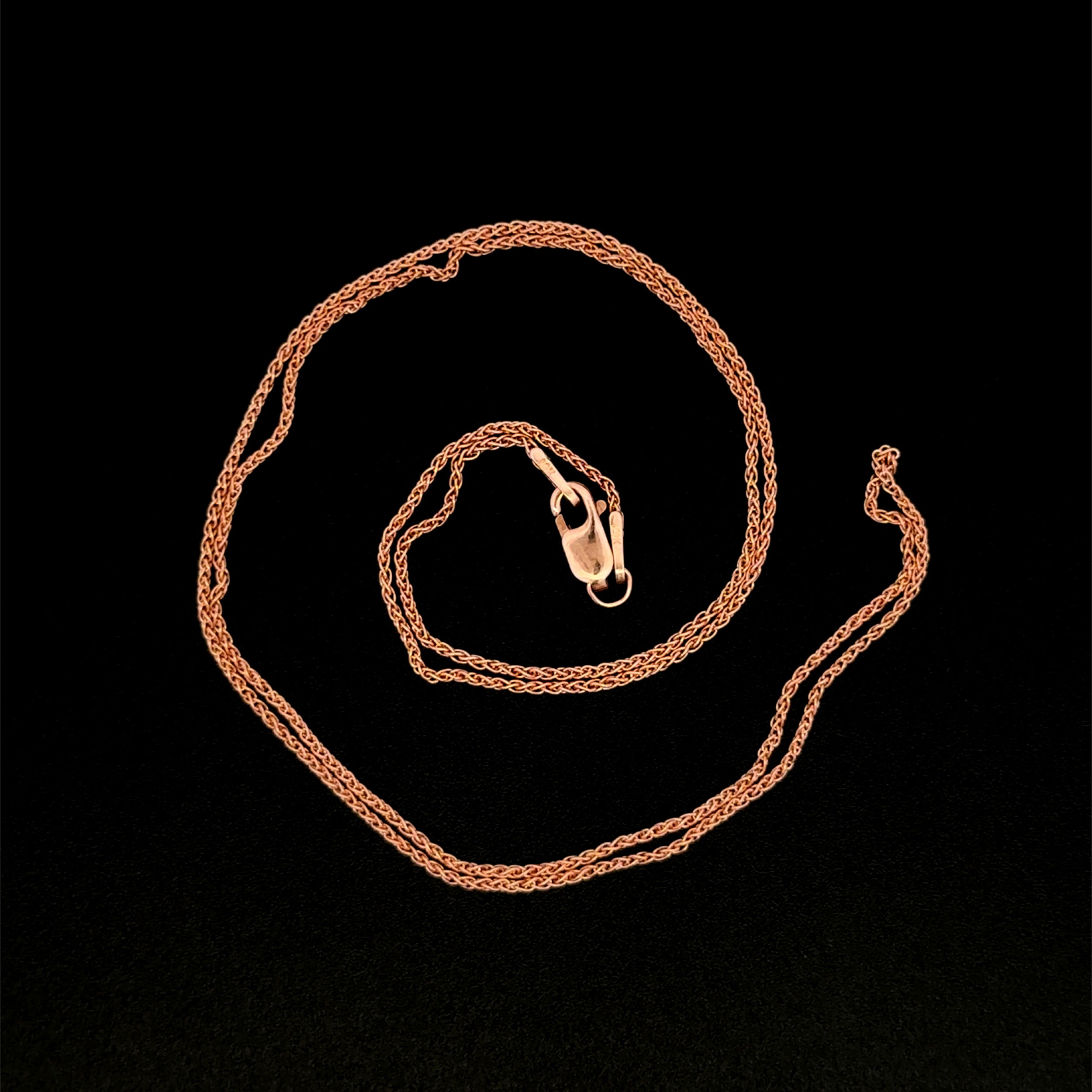 14K RG Rolo Chain Necklace 2.0g, 18"