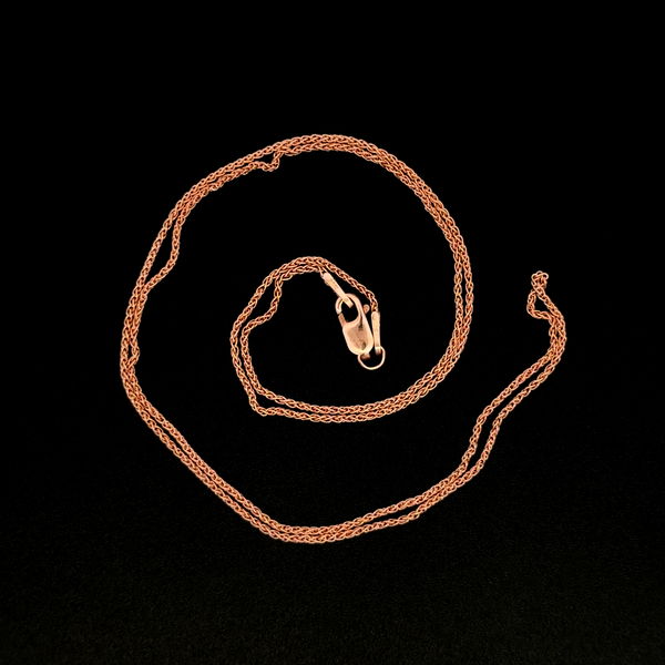 Closeup photo of 14K RG Rolo Chain Necklace 2.0g, 18"