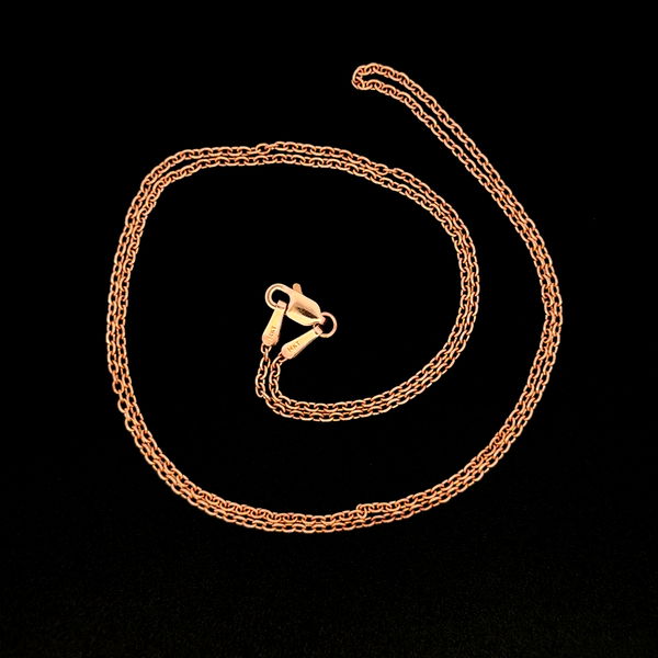 Closeup photo of 14K RG Rolo Chain Necklace 3.1g, 20"