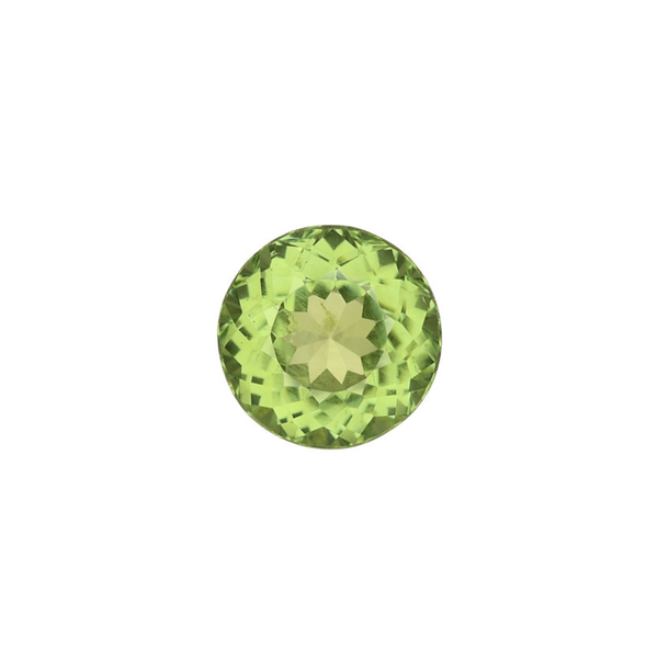 Closeup photo of 3.75ct Yellowish Green Round Tourmaline GIA 2235593844