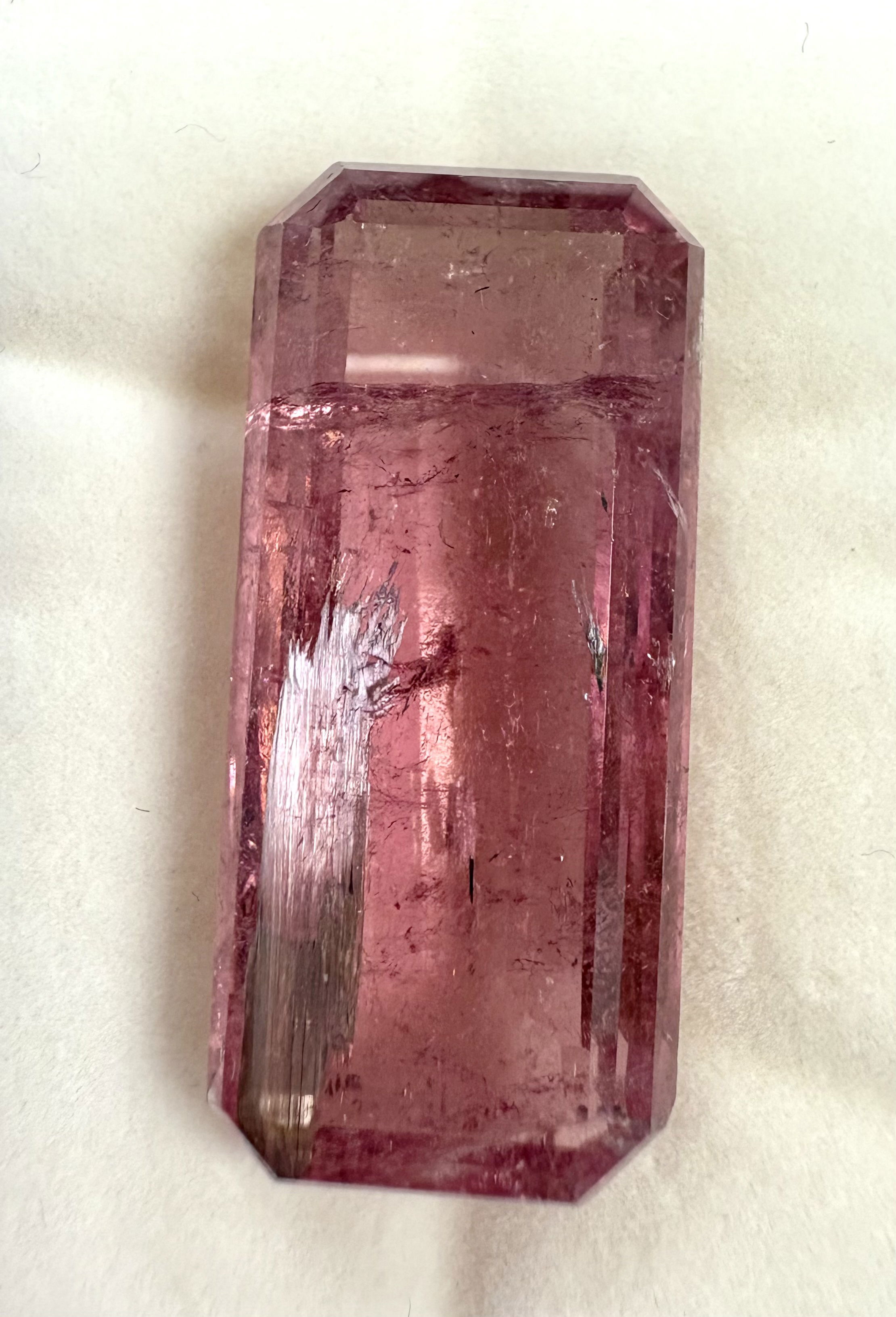 35.37ct Rectangular Rubellite Tourmaline Included 14.11x30.85x9.02mm 35.37ct Rectangular Rubellite Tourmaline Included 14.11x30.85x9.02mm