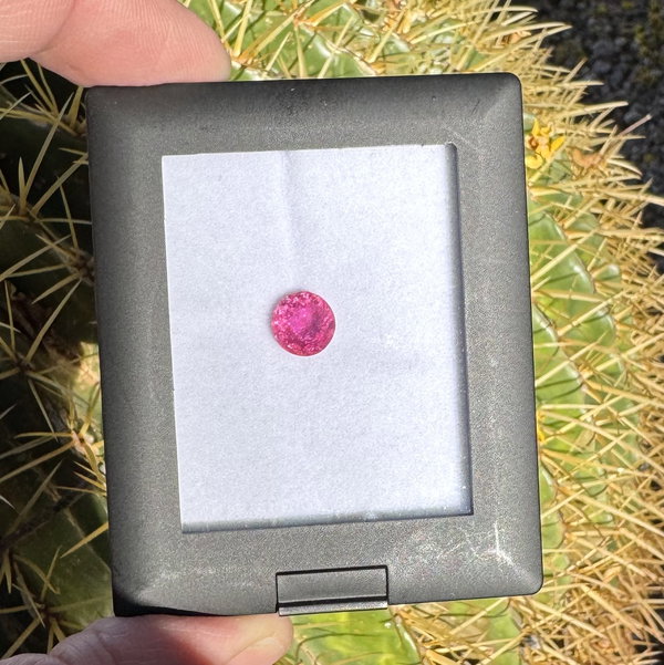 Closeup photo of 2.53ct Round Bubblegum Pink Rubellite Tourmaline 9.03x5.20mm
