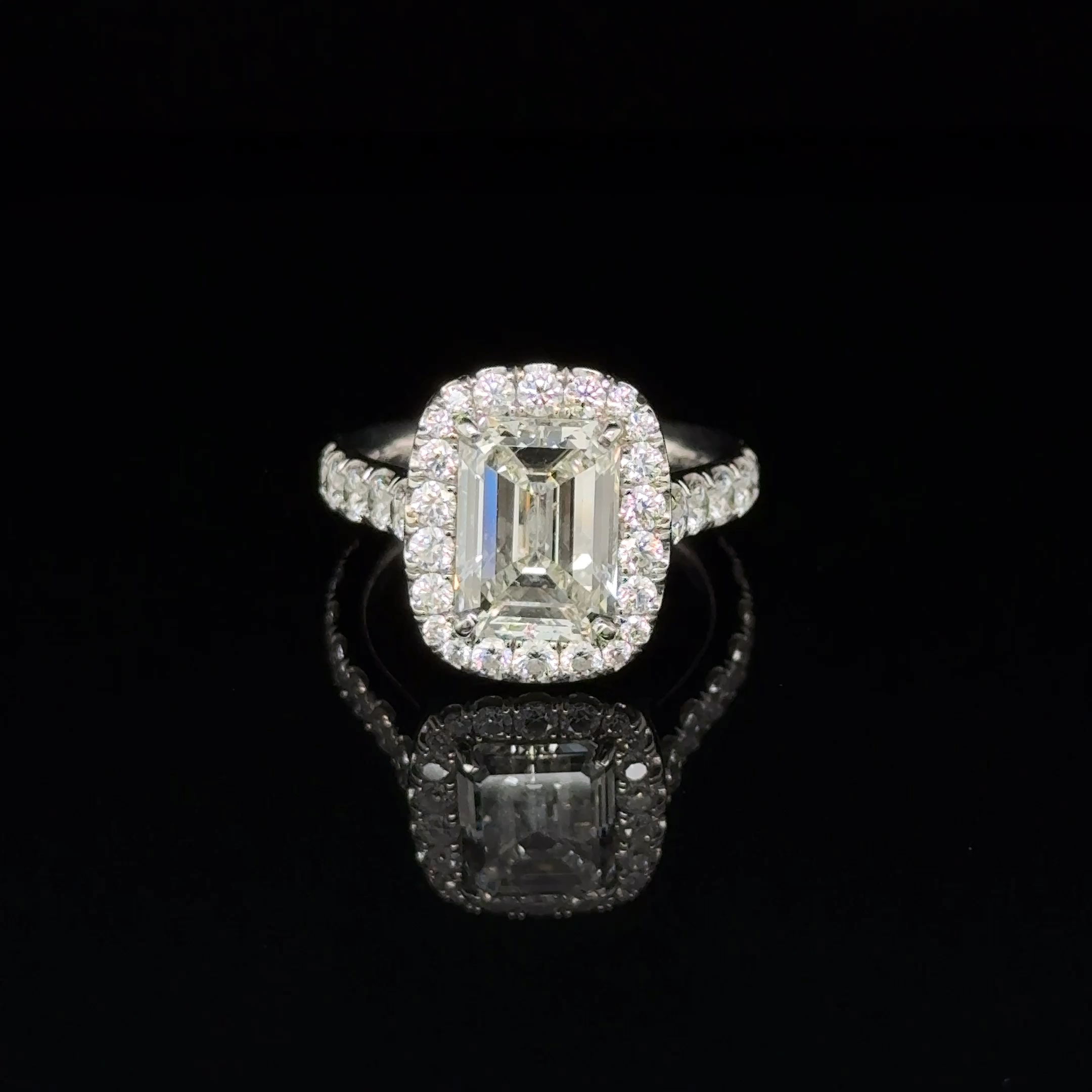 GIA# 2215152777 Platinum 3.50ct Emerald Cut Diamond GIA I-VS1 & 2.15tcw RBC Diamond Ring 10.6g, s6