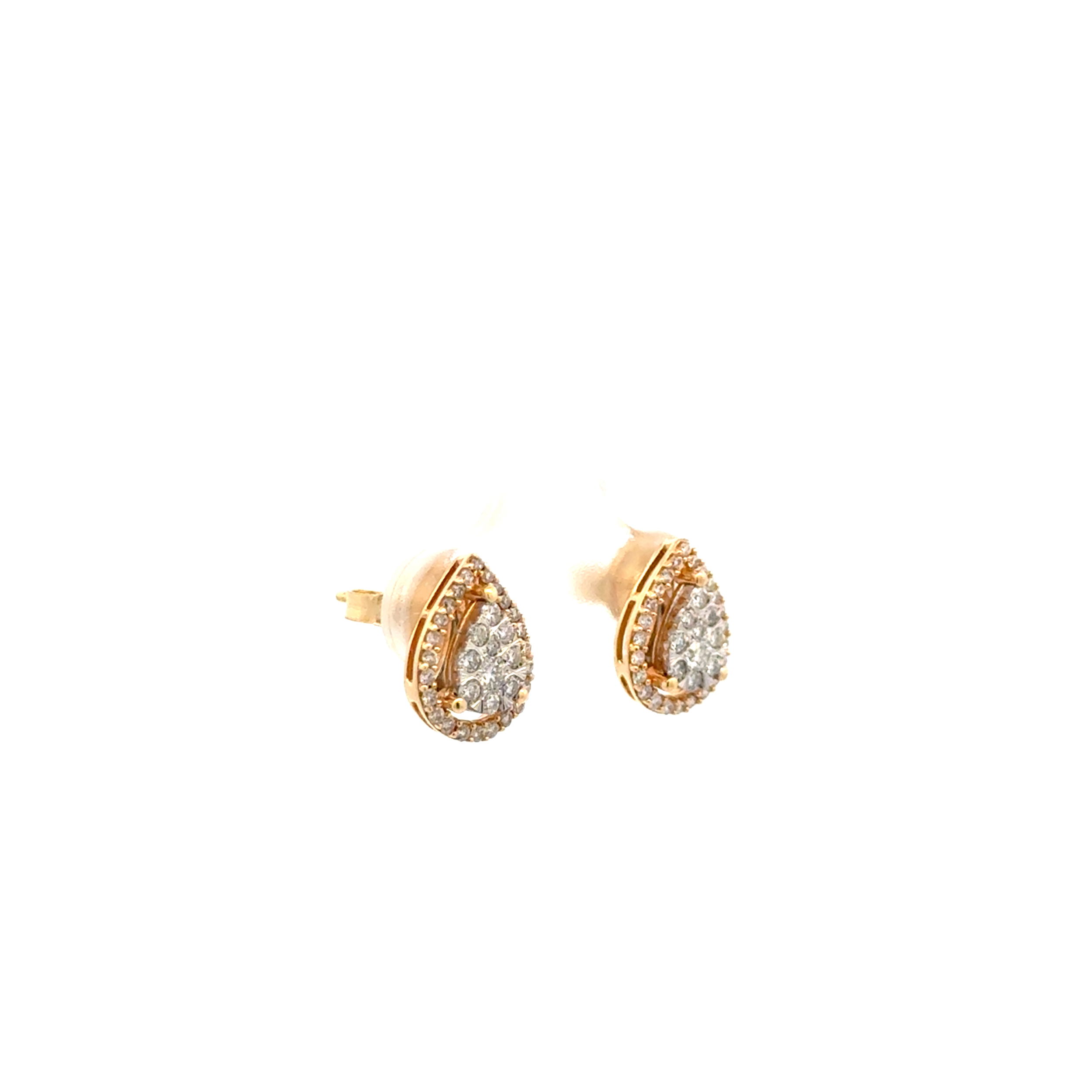14K YG Pear Shape Cluster .42tcw RBC Diamond Stud Earrings 2.4g 14K YG Pear Shape Cluster .42tcw RBC Diamond Stud Earrings 2.4g