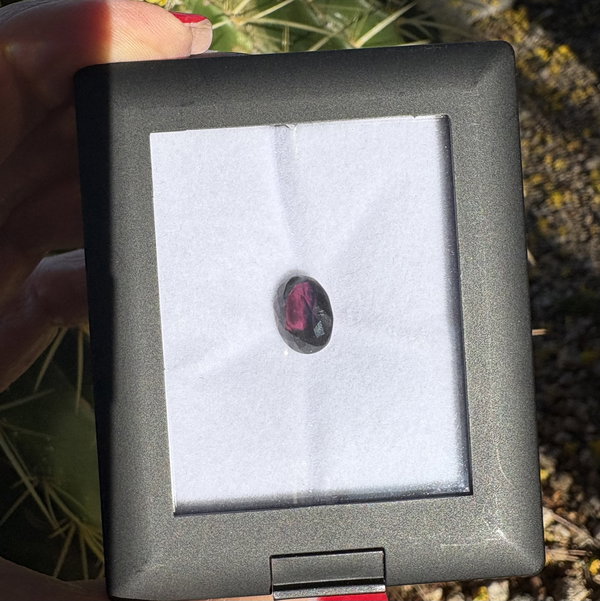 Closeup photo of 4.10ct Oval Purple Rubellite Tourmaline 12.08x10.07x5.70mm
