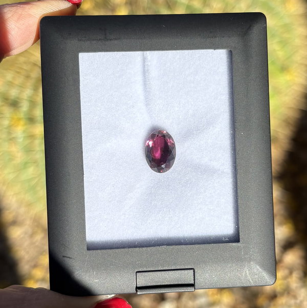 Closeup photo of 3.95ct Oval Purple Rubellite Tourmaline 11.60x8.33x5.52mm