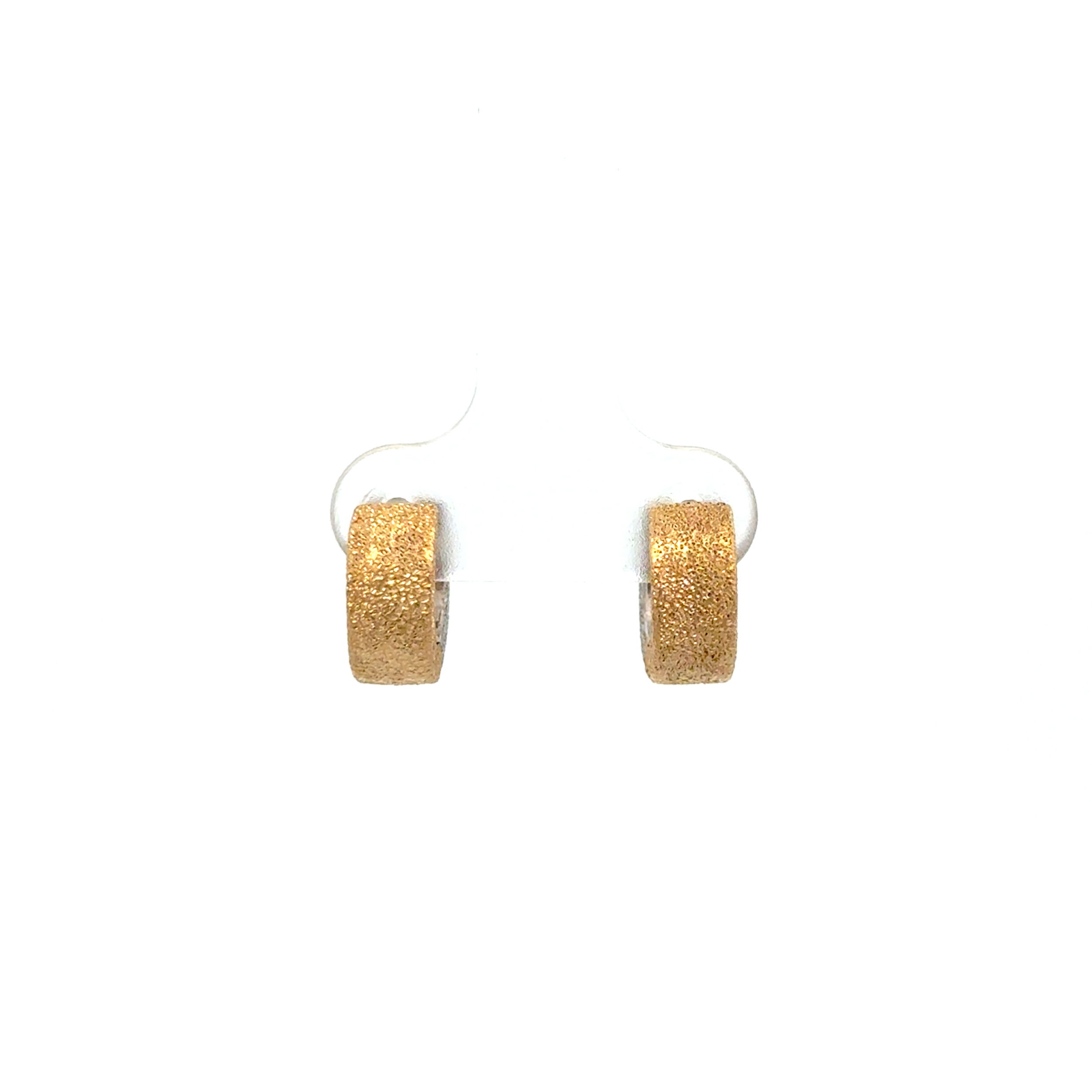 14K 2tone Italian Reversable Sandblasted Huggie Hoop Earrings 4.8g 14K 2tone Italian Reversable Sandblasted Huggie Hoop Earrings 4.8g