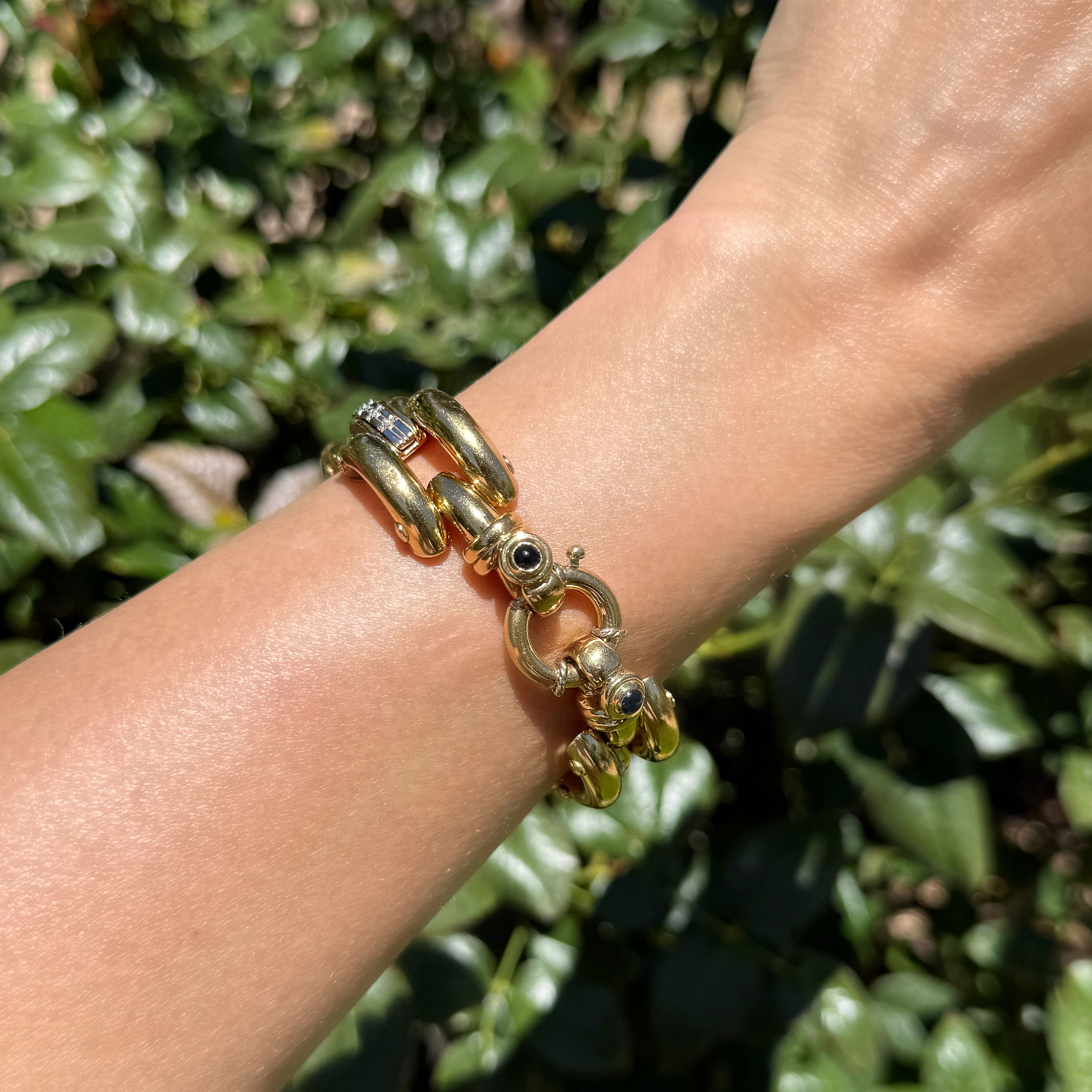 18K YG Italian Link Bracelet .14tcw Diamonds 42.7g, 7.75" 18K YG Italian Link Bracelet .14tcw Diamonds 42.7g, 7.75"