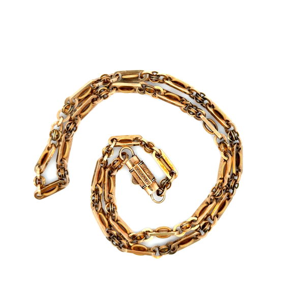 Closeup photo of 14K YG Victorian Link Chain with Engraving 23.6g, 17"