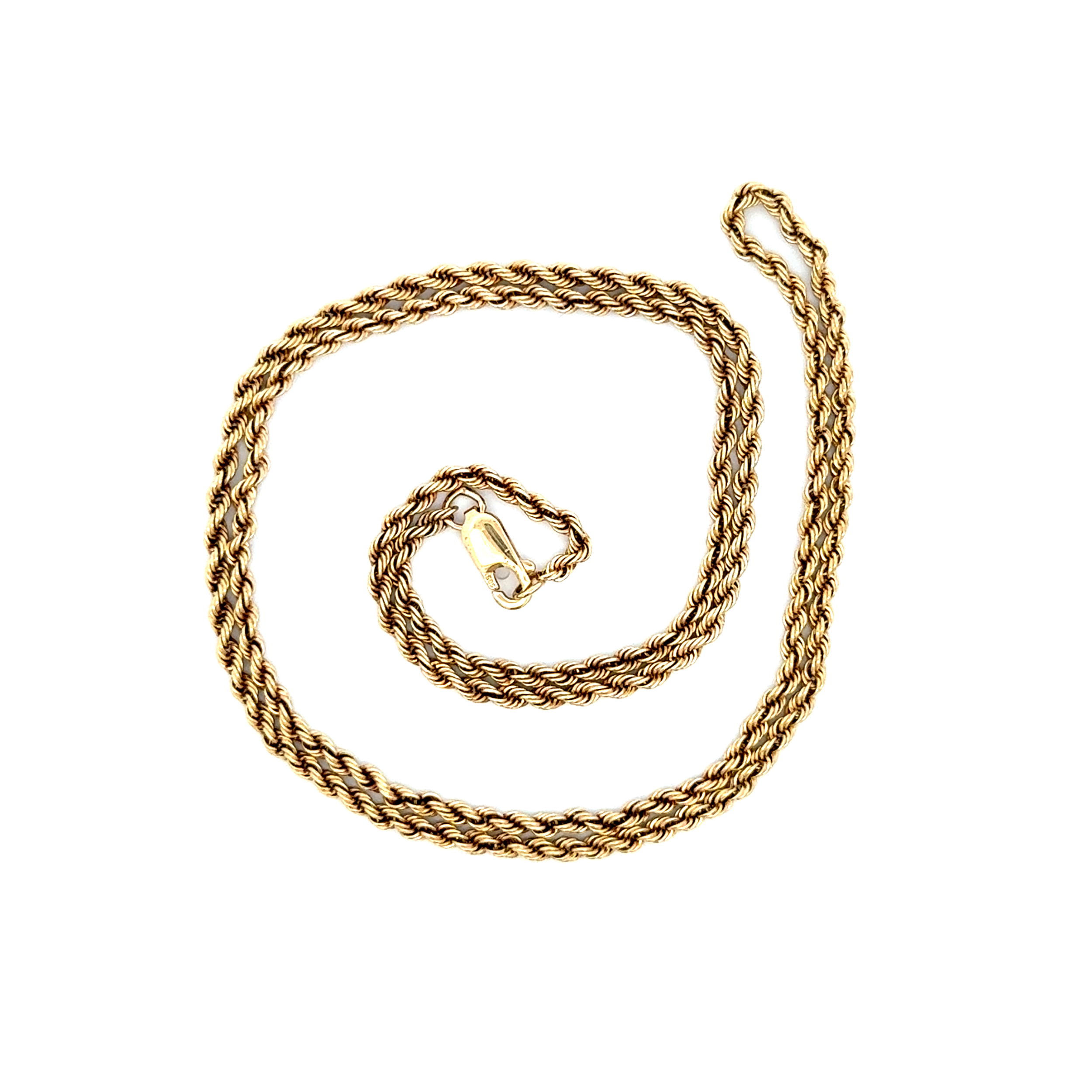 14K YG Twisted Rope Chain Necklace 13.2g, 24"