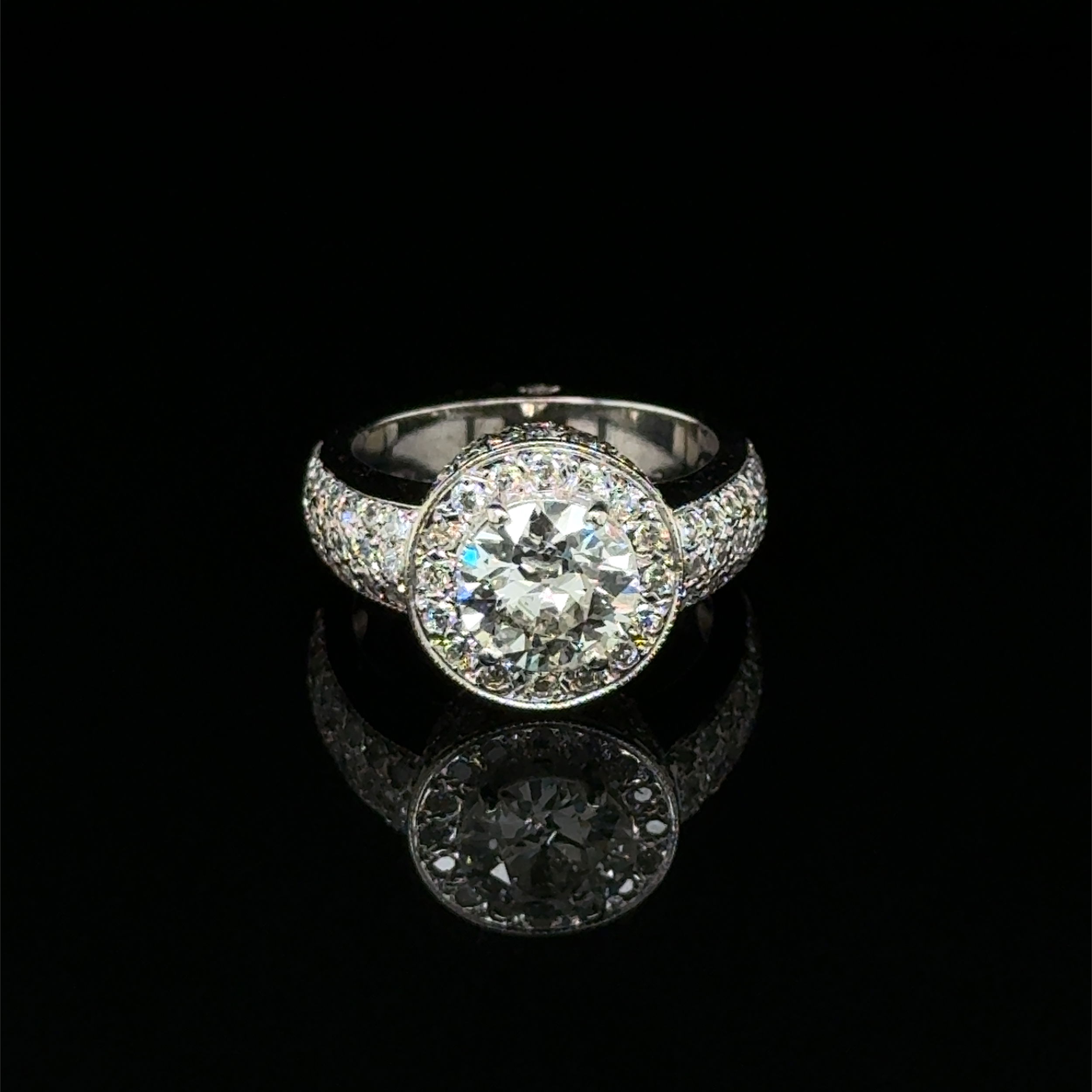 14K WG 1.50ct OEC Diamond & 1.35tcw RBC Diamond European Shank Ring 8.8g, s5.75 14K WG 1.50ct OEC Diamond & 1.35tcw RBC Diamond European Shank Ring 8.8g, s5.75