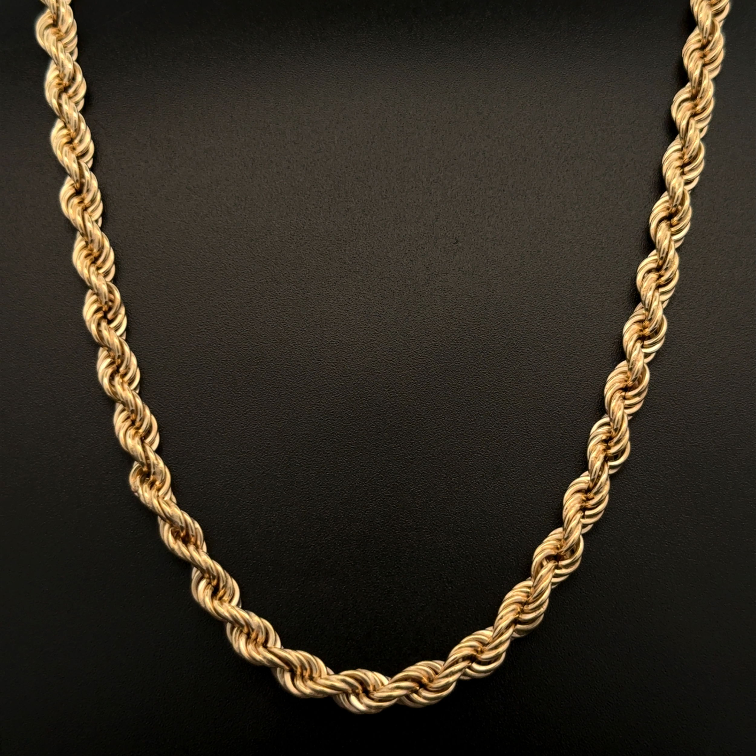 14K YG 5.15mm Twisted Rop Chain Necklace 19.6g, 30" 14K YG 5.15mm Twisted Rop Chain Necklace 19.6g, 30"