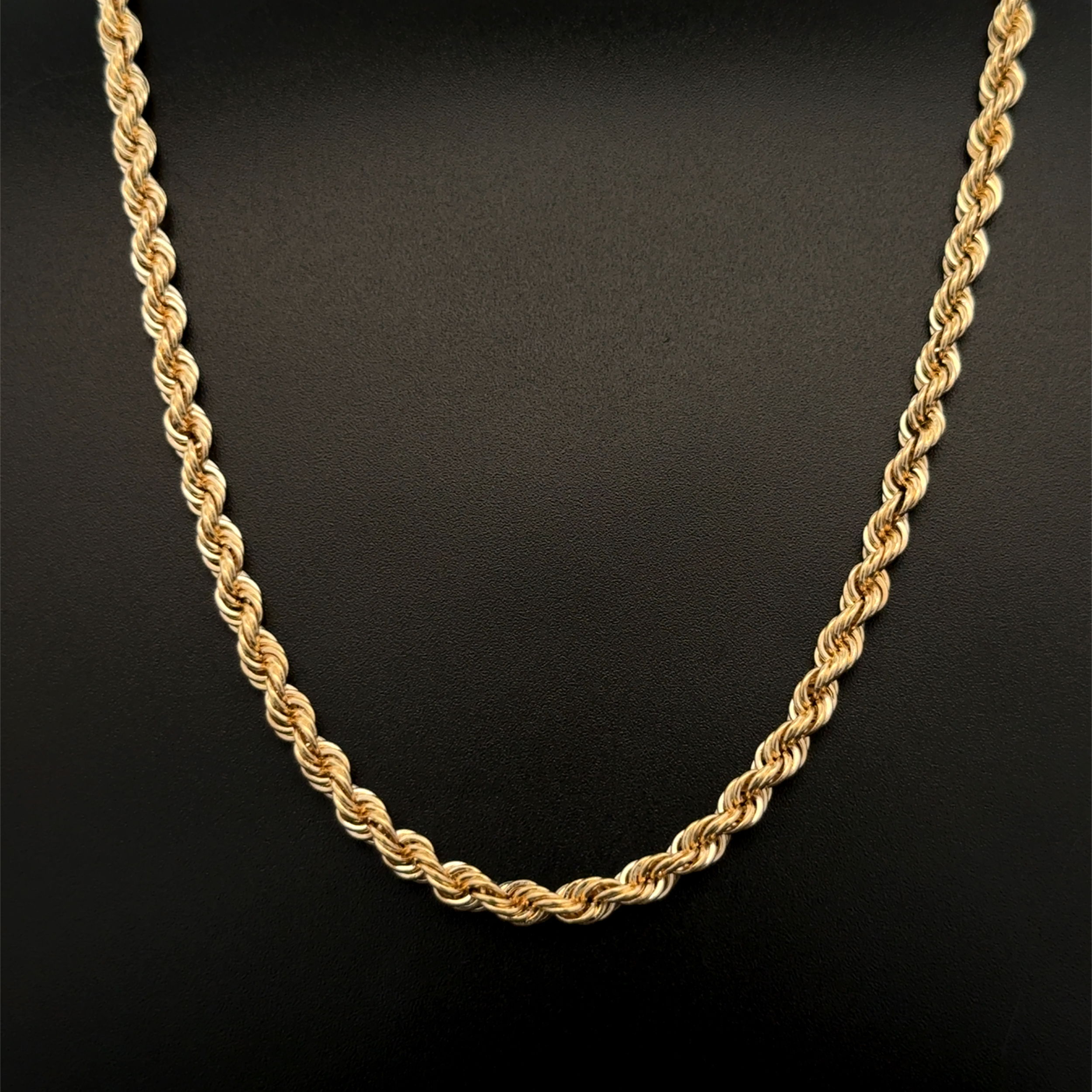 14K YG 4.00mm Twisted Rope Chain Necklace 29.8g, 22" 14K YG 4.00mm Twisted Rope Chain Necklace 29.8g, 22"