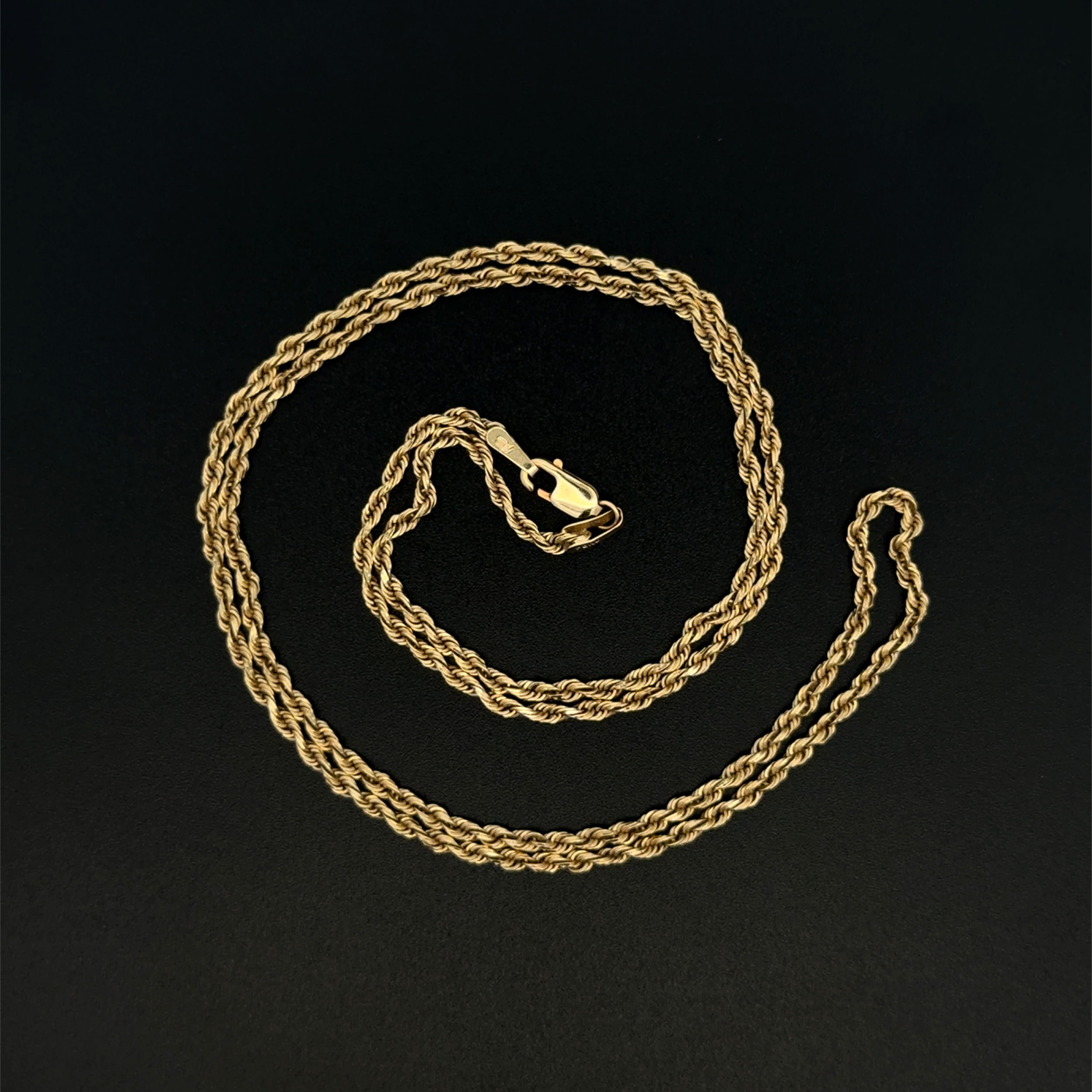 14K YG 2.00mm Twisted Rope Chain Necklace 6.2g, 21" 14K YG 2.00mm Twisted Rope Chain Necklace 6.2g, 21"