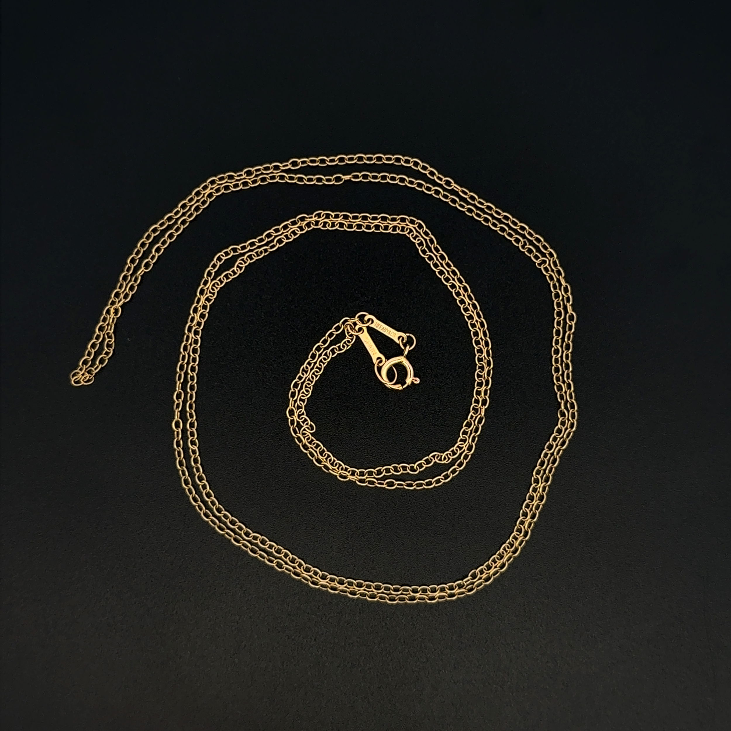 18K YG Tiffany & Co Rolo Chain Necklace 3.7g, 32" 18K YG Tiffany & Co Rolo Chain Necklace 3.7g, 32"