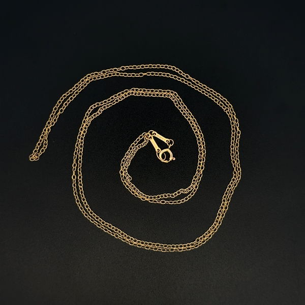 Closeup photo of 18K YG Tiffany & Co Rolo Chain Necklace 3.7g, 32"