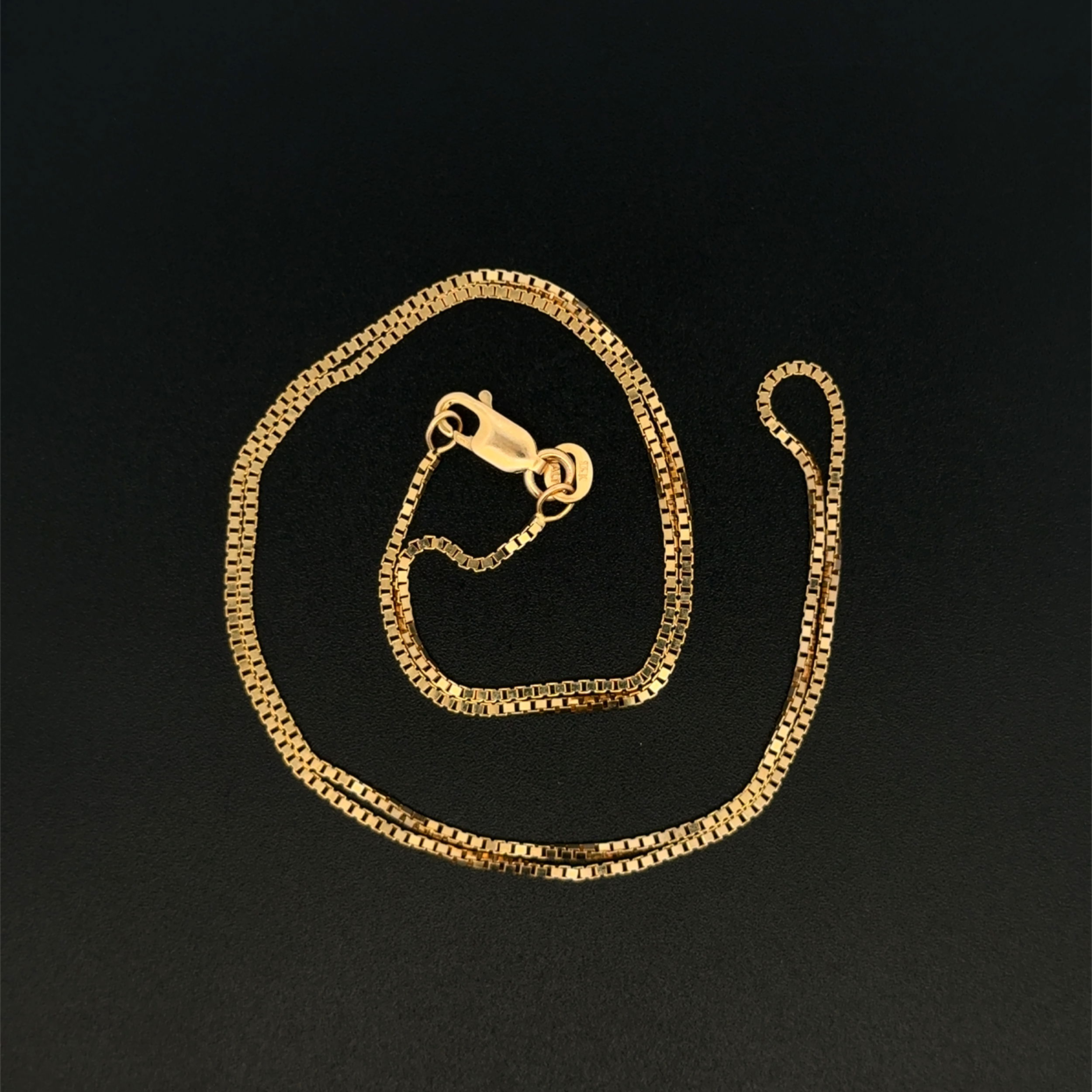 14K YG Box Chain Necklace 4.2g, 18"