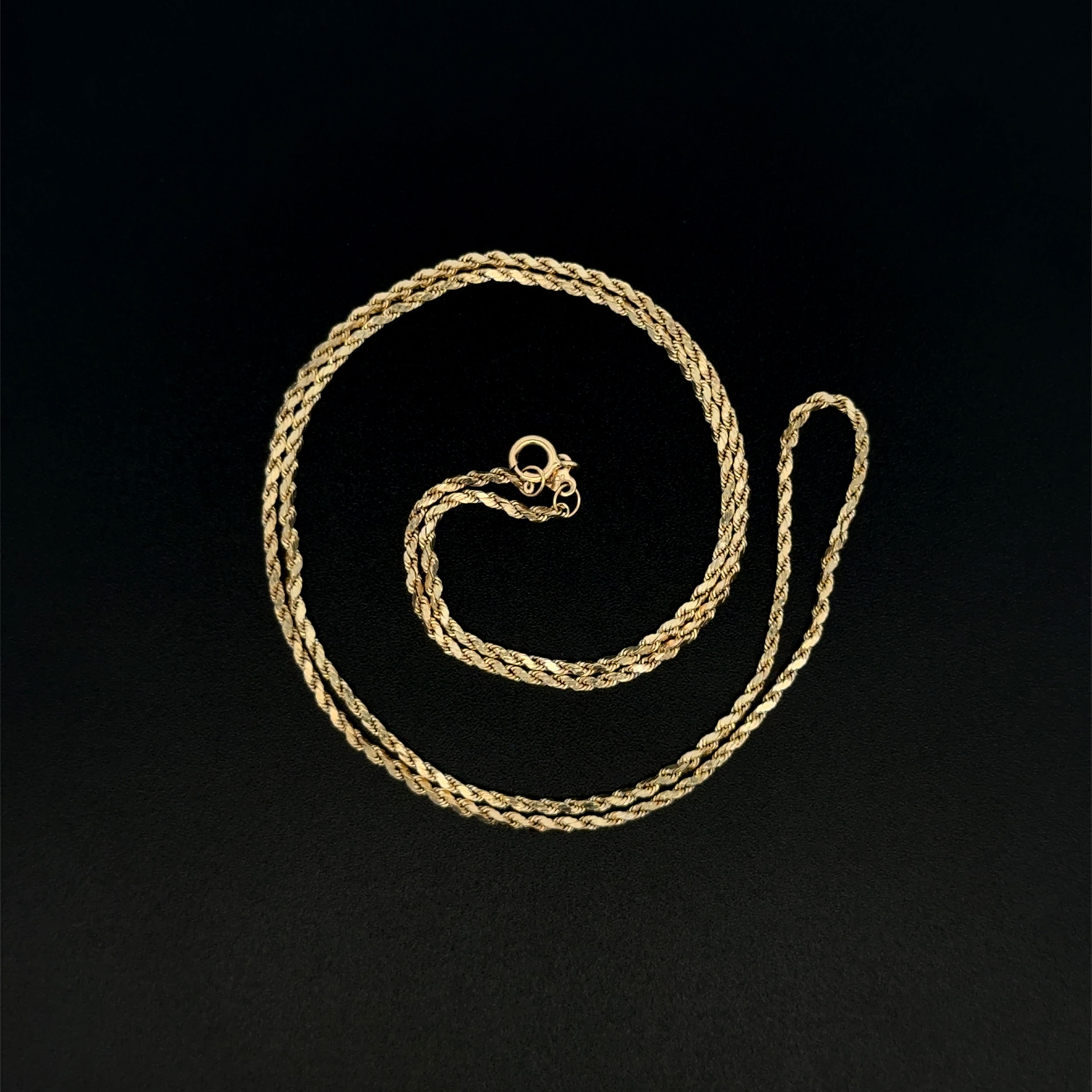14K YG Rope Chain Necklace 1.8g, 18"