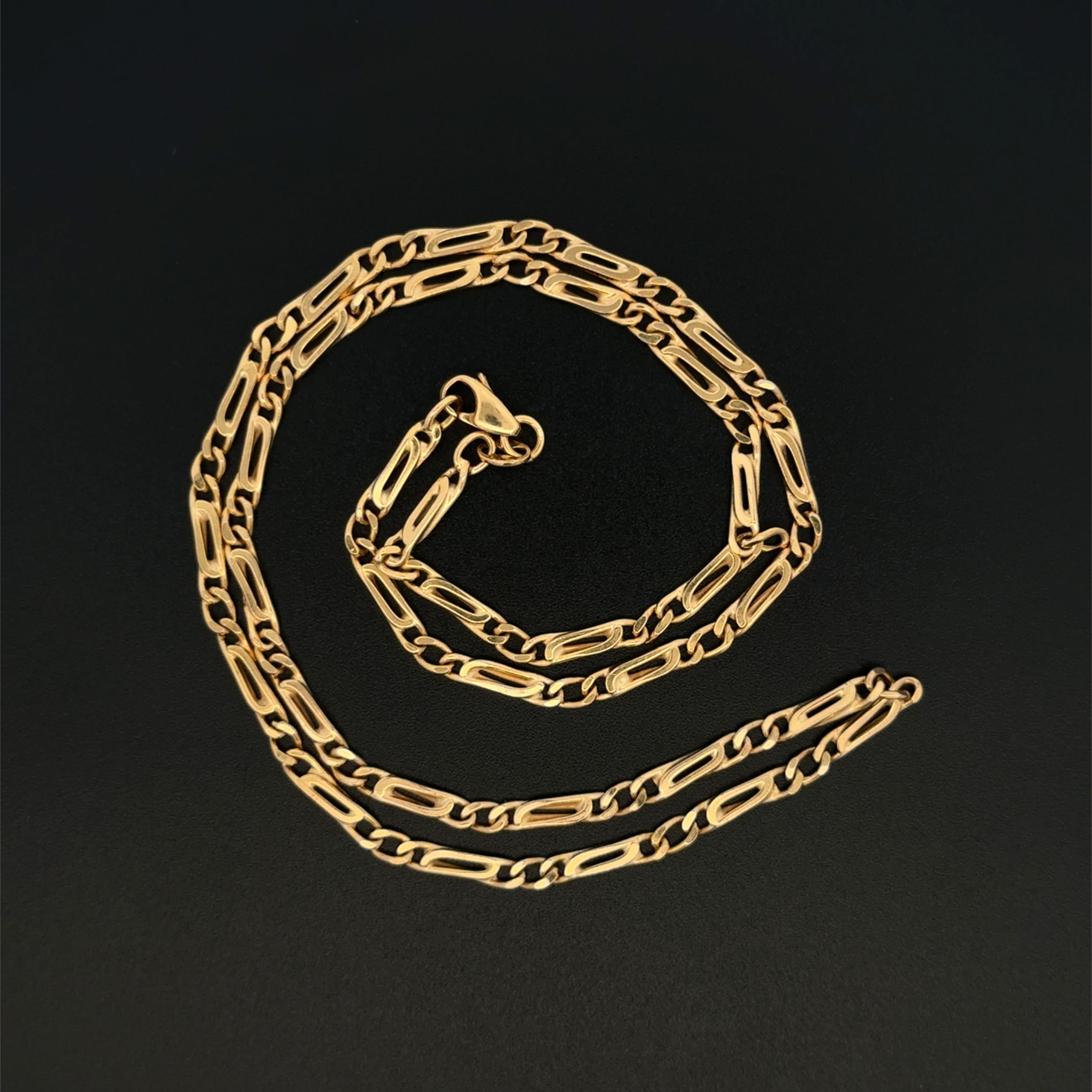 9K YG Fancy Figueroa Link Chain Necklace 12.4g, 19.5" 9K YG Fancy Figueroa Link Chain Necklace 12.4g, 19.5"