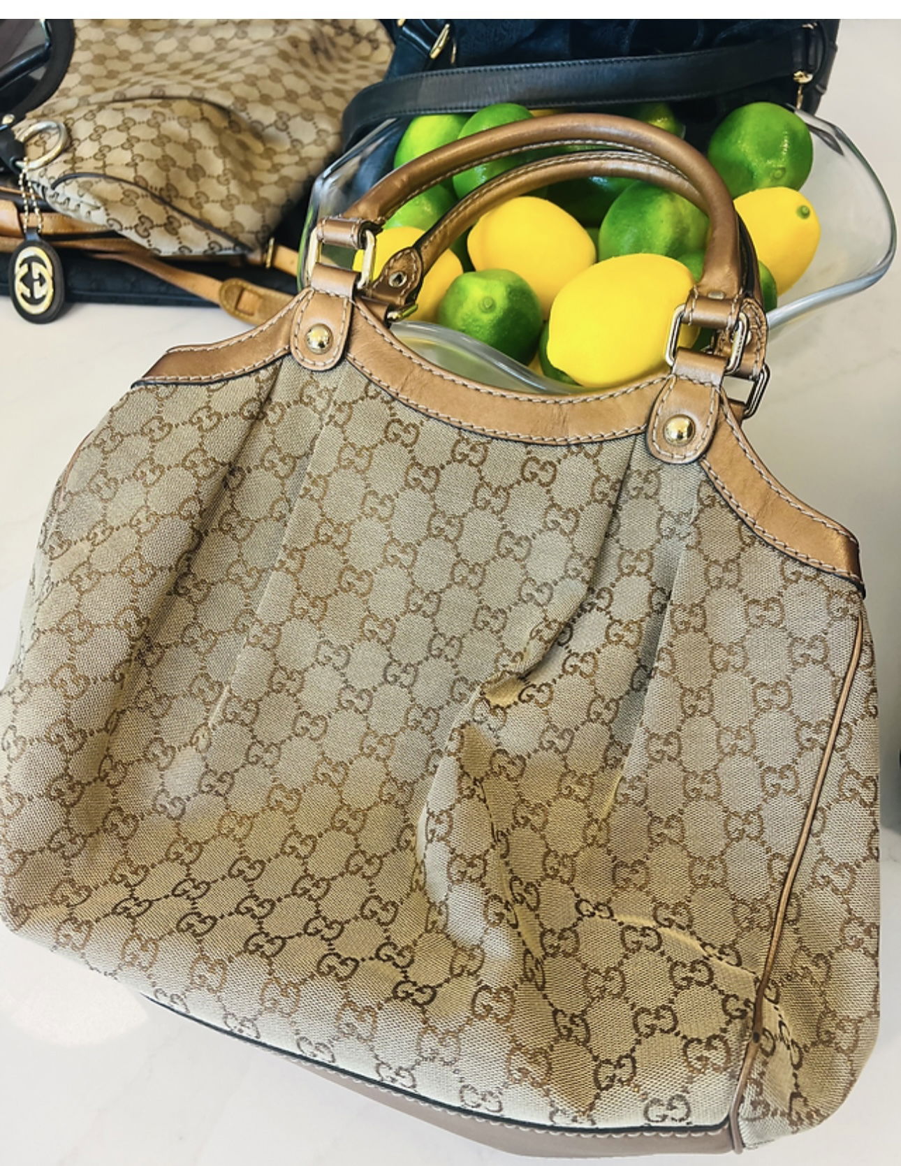 Gucci Rose Gold GG Canvas Tote