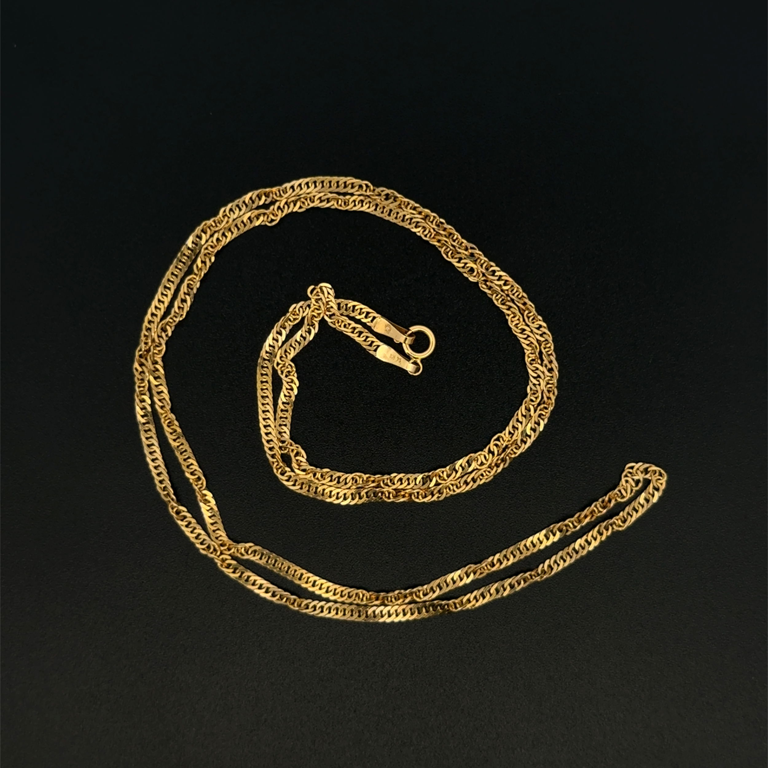 14K YG Italian Twisted Polished Link Chain 3.5g, 20"