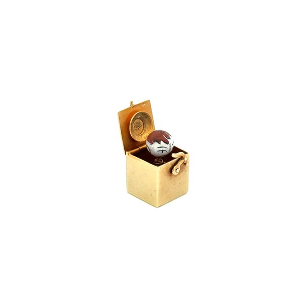 Closeup photo of 14K YG Jack in the Box Charm Pendant 3.0g