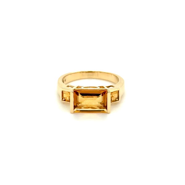 Closeup photo of 14K YG East West 3tcw Citrine Fashion Ring 5.1g, s7