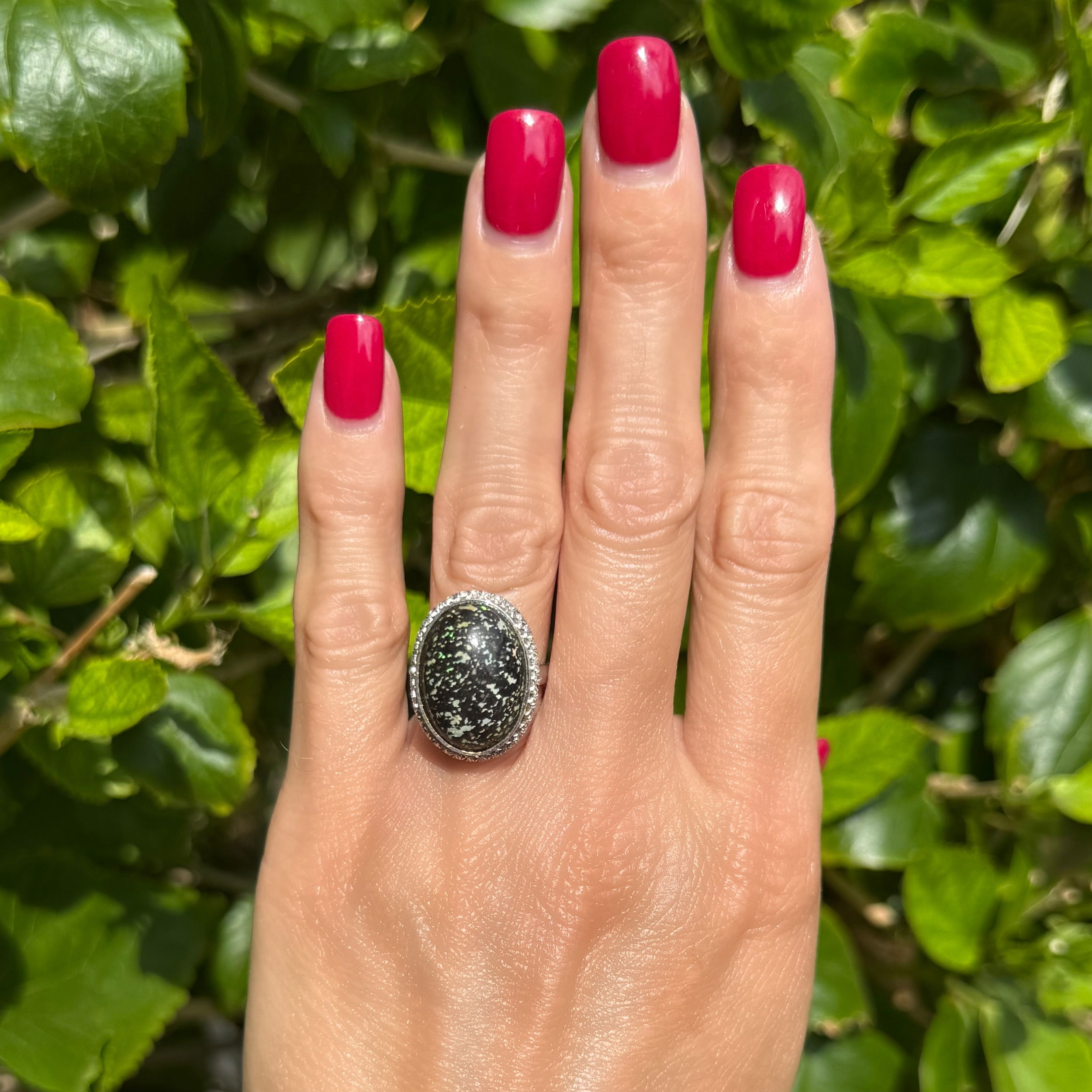8K WG Vintage 6ct Boulder Opal Diamond Cut Halo Ring 6.9g. 6.75" 8K WG Vintage 6ct Boulder Opal Diamond Cut Halo Ring 6.9g. 6.75"