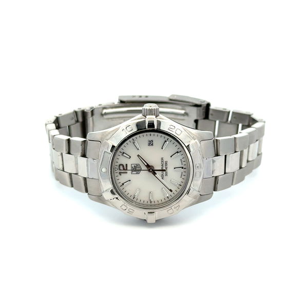 Closeup photo of Tag Heuer Aquaracer 27mm Stainless Steel MOP Dial Watch CV2914