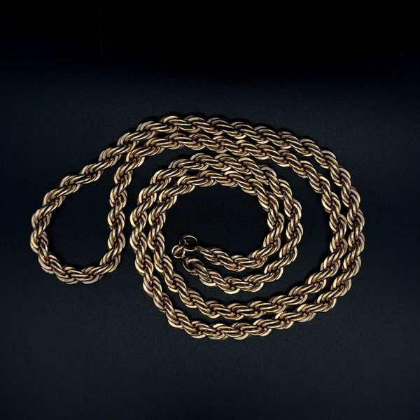 Closeup photo of GF 5mm Twisted Rope Chain Necklace 40.8g, 24"