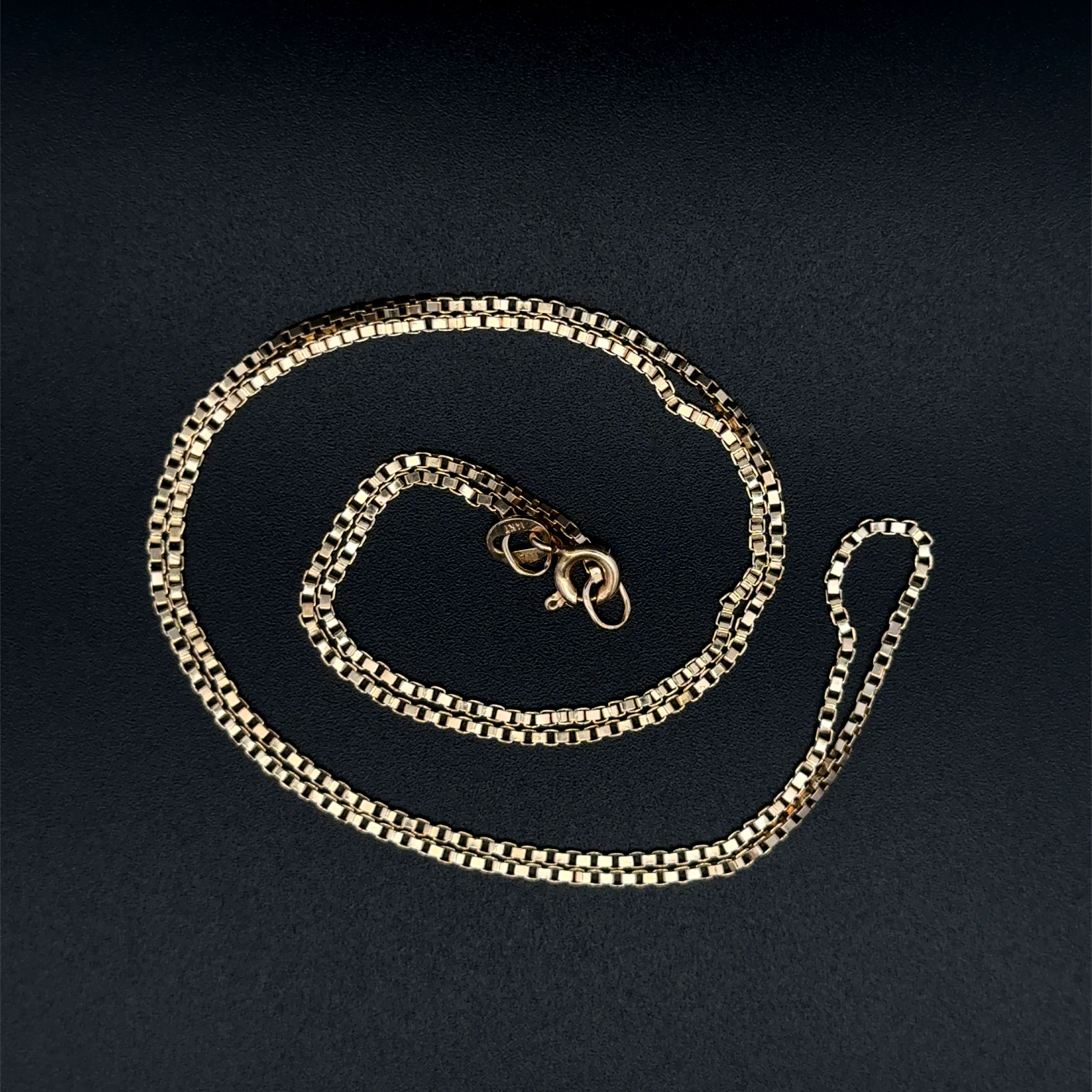 14K YG Box Chain Necklace 4.7g, 19.5"