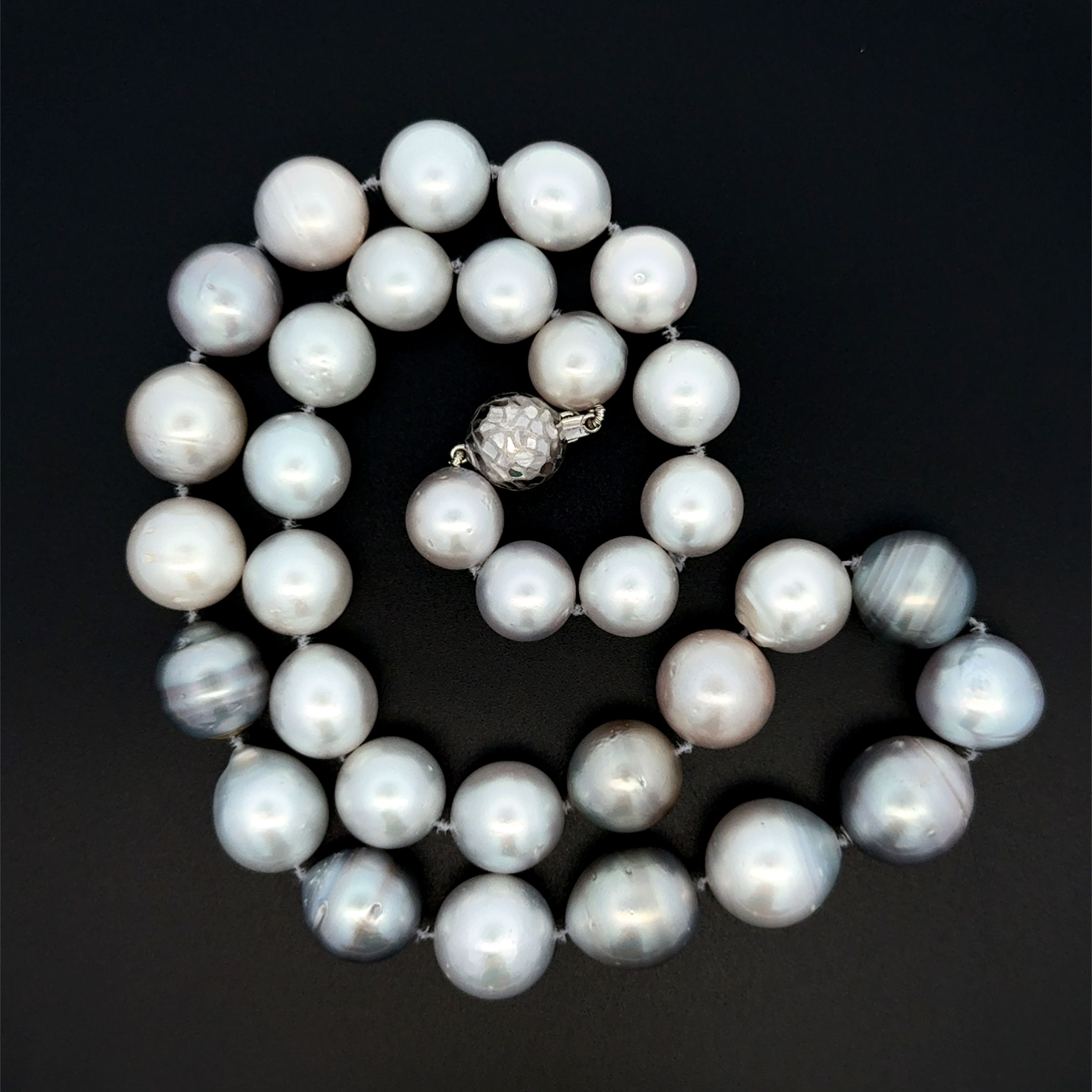14K WG 11.50-14.50mm Multi Color South Sea Pearl Necklace 106.7g, 18" 14K WG 11.50-14.50mm Multi Color South Sea Pearl Necklace 106.7g, 18"