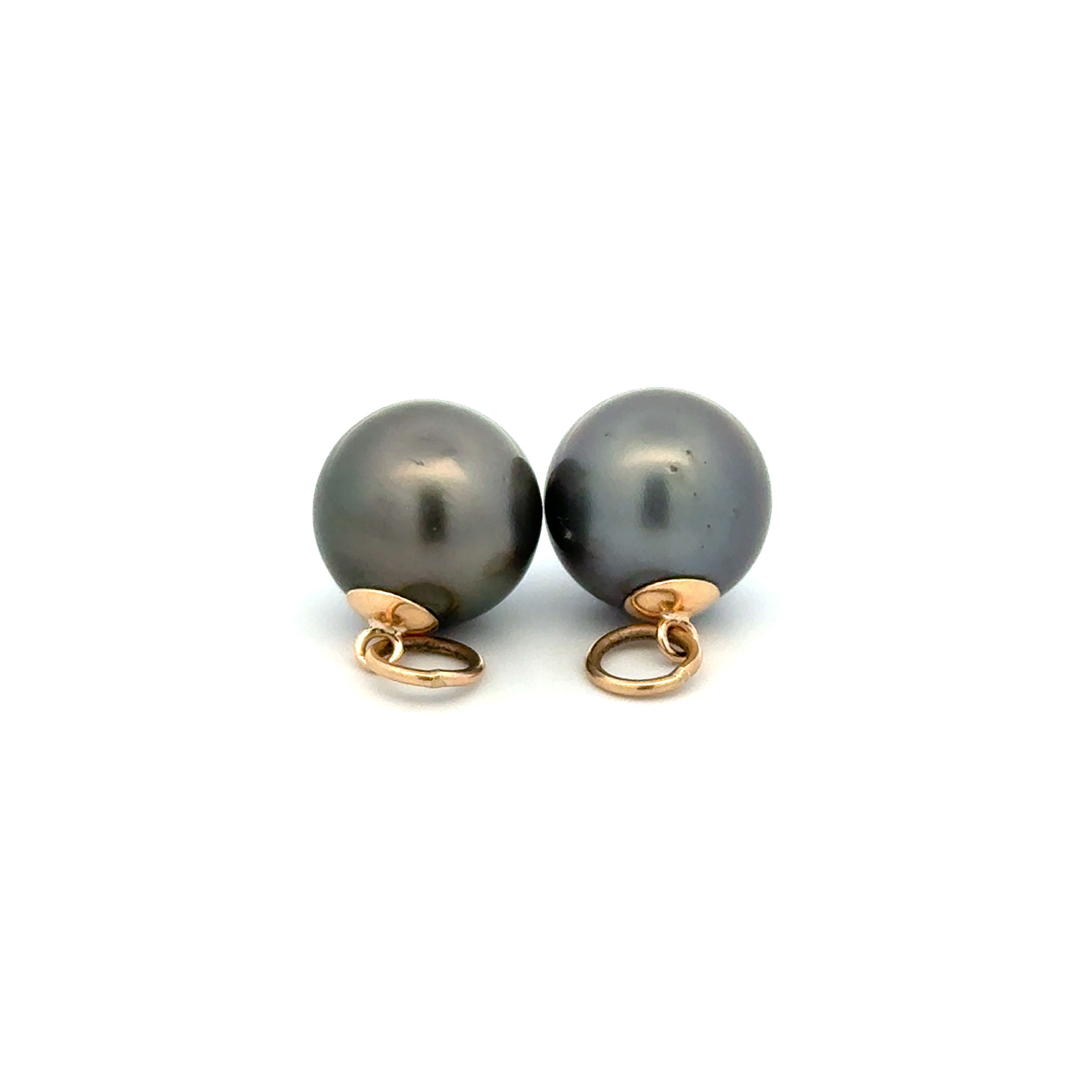 14K YG 12.50mm Tahitian South Sea Pearl Earring Enhancer Charms 6.3g 14K YG 12.50mm Tahitian South Sea Pearl Earring Enhancer Charms 6.3g