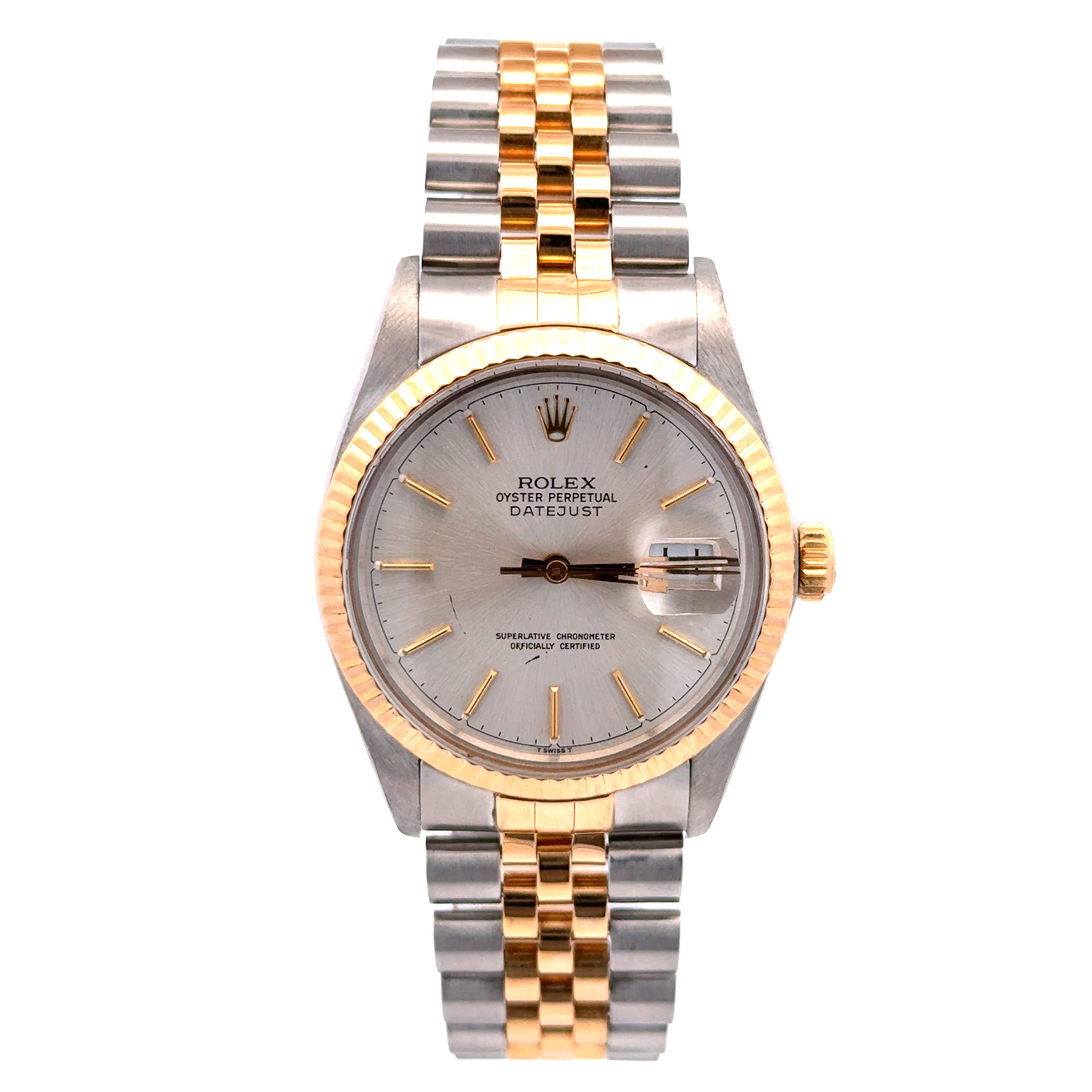 Mens Rolex 2tone SS 18K 16013 36mm Silver Dial 89675577 Watch Mens Rolex 2tone SS 18K 16013 36mm Silver Dial 89675577 Watch