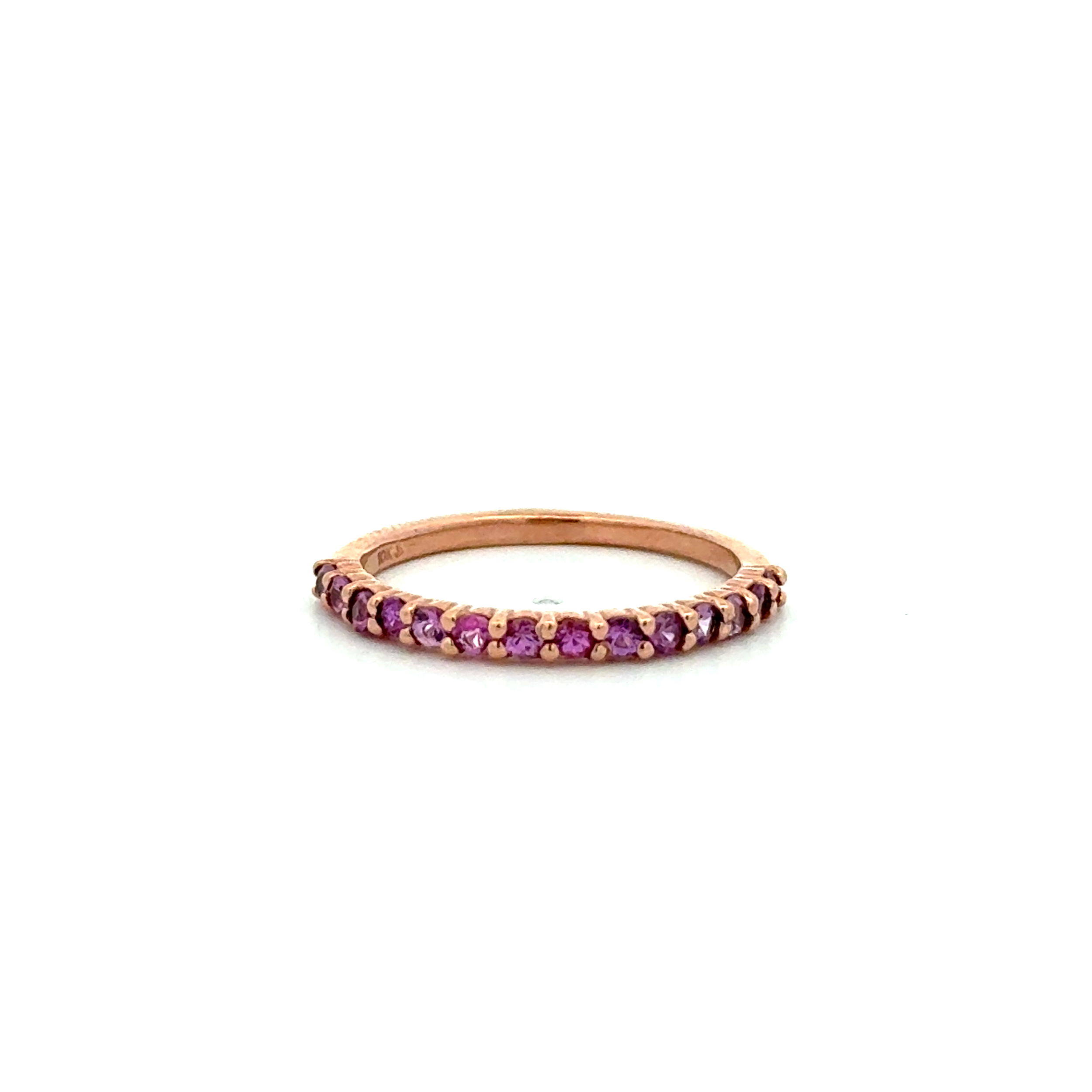 10K RG .40tcw Pink Sapphire 2.1mm Band Ring 1.6g, s6.7