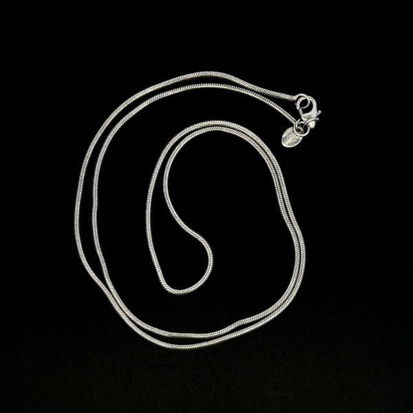 Closeup photo of Palladium 850 Italian Lucente Snake Chain Necklace 7.4g, 20"