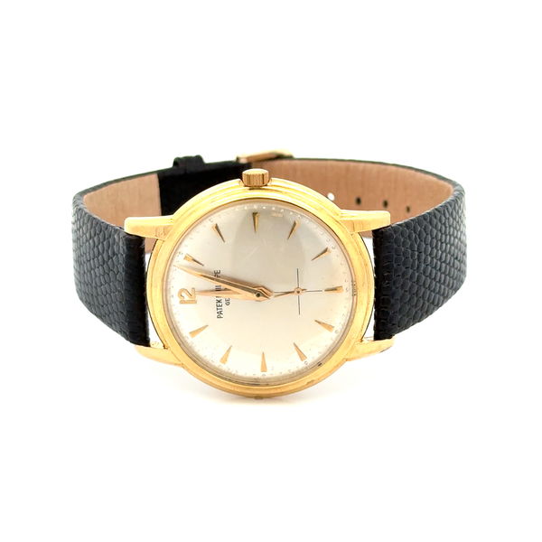 Closeup photo of 18K YG Patek Philippe 2551 35.5mm Calatrava with a Quartz Implant 31.3g, 690632