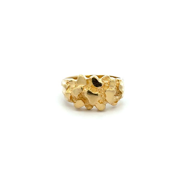 Closeup photo of 14K YG 11mm Nugget Style Band Ring 6.0g, s6.5