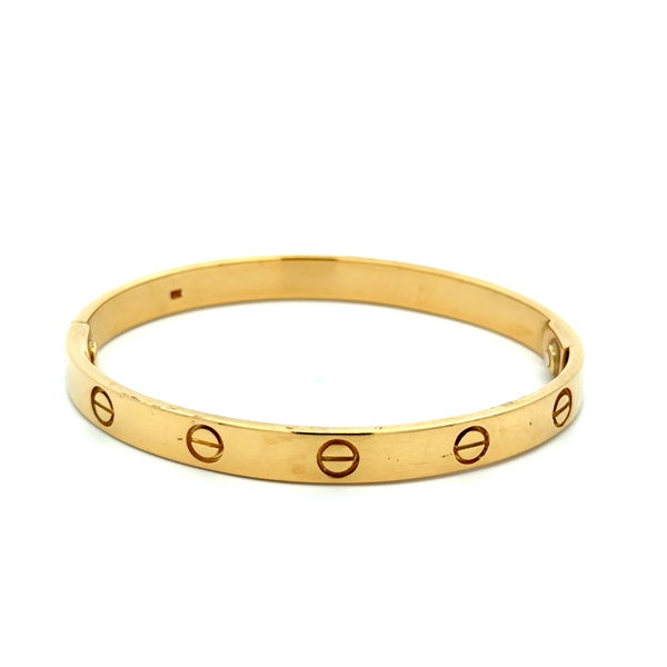 Closeup photo of 18K YG LOVE Style Screw On Bracelet 35.1g