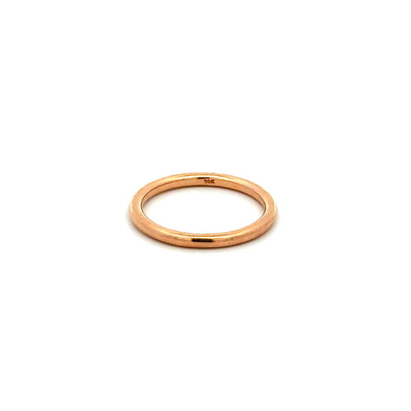 Closeup photo of 14K RG 2mm Band Ring 2.2g