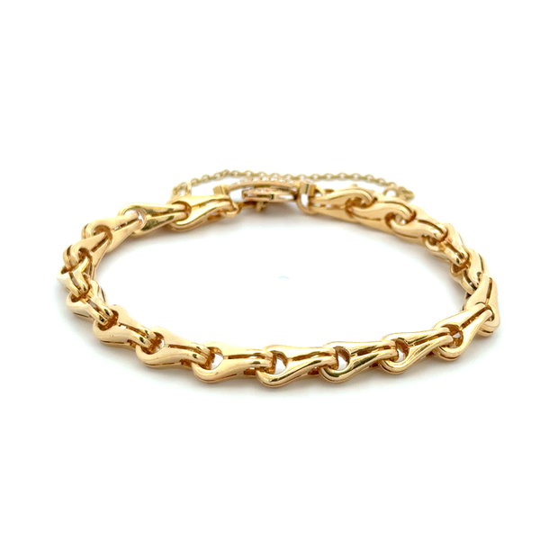 Closeup photo of 18K YG Di Modolo .18tcw Diamond Centauro Link Bracelet 18.7g, s6.5