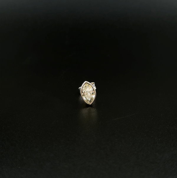 Closeup photo of 14K WG .50ct Marquis Diamond Single Stud Earring 3.6g