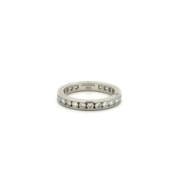 Closeup photo of Platinum TIFFANY & Co RBC Diamond 3mm Eternity Band Ring 4.4g, s5.5