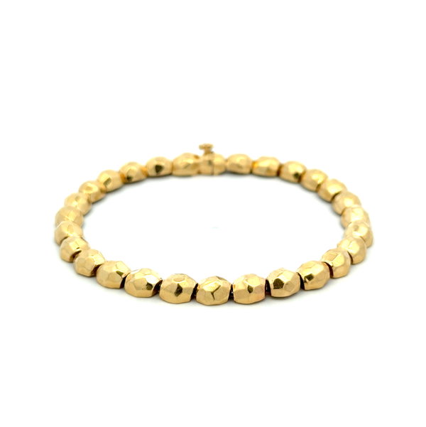 Closeup photo of 14K YG Brushed Pebble Link Bracelet 21.0g, 7"