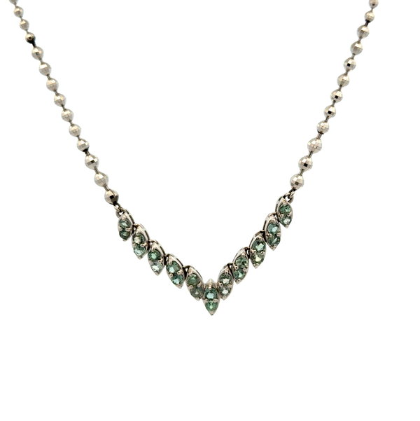 Closeup photo of Platinum 1.78tcw Natural Alexandrite Chrysoberyl Necklace 10.8g, 18"