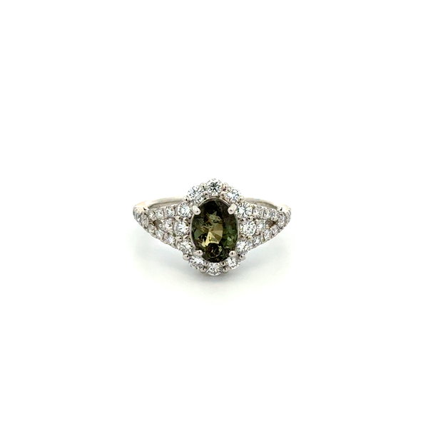 Closeup photo of Platinum 2.02ct Ceylon Alexandrite GIA & .76tcw Diamond Halo Ring 5.2g, s6.25